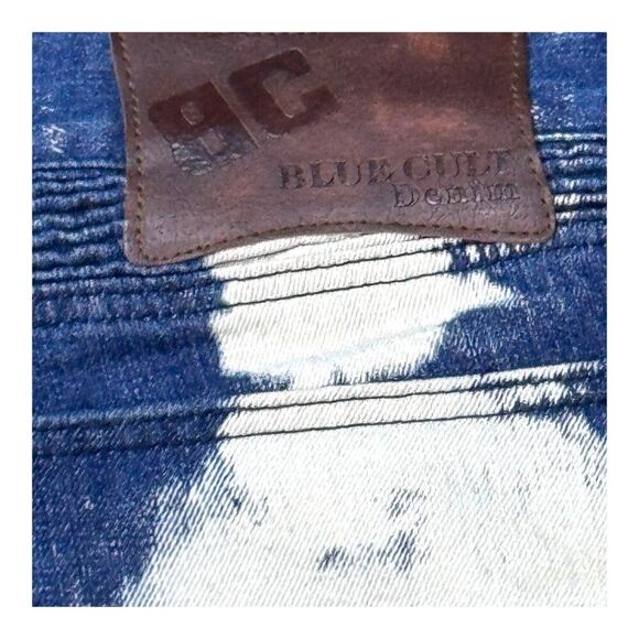 Blue Cult Denim Acid Wash Distressed Mens Shorts Size 42 100% Cotton Y2K Hip Hop - Picture 3 of 6